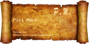 Piri Márk névjegykártya